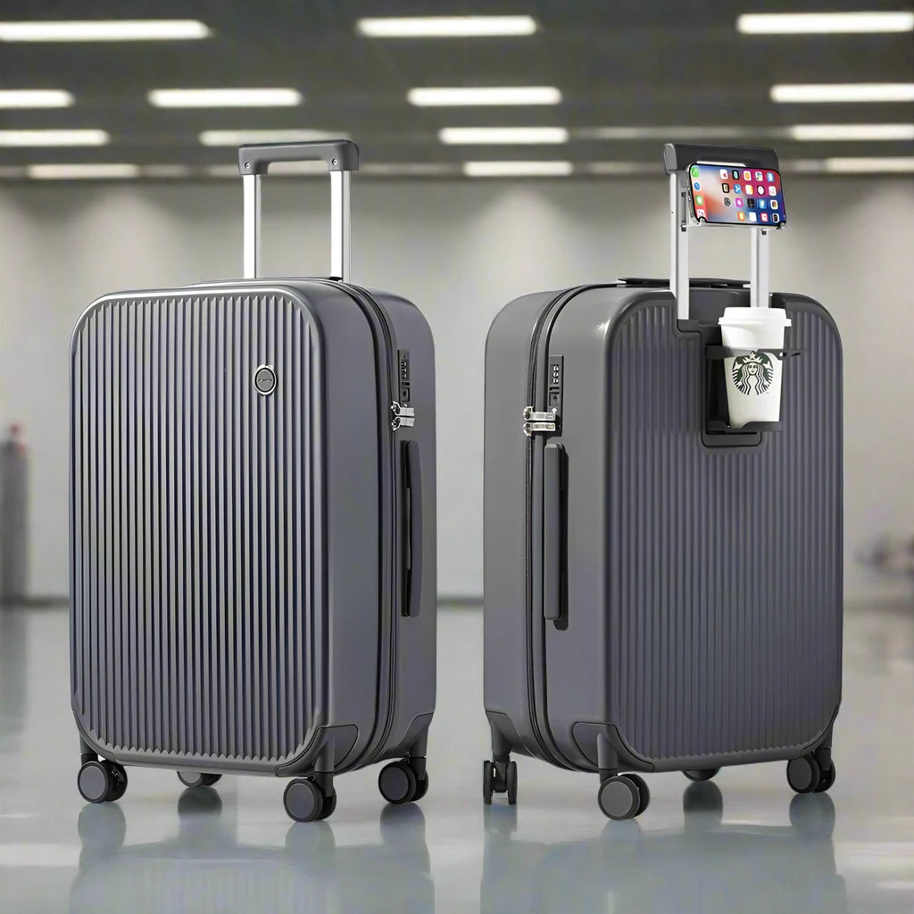valise de voyage à roulettes avec roues tournantes, 20 ", 24", 26 " gris