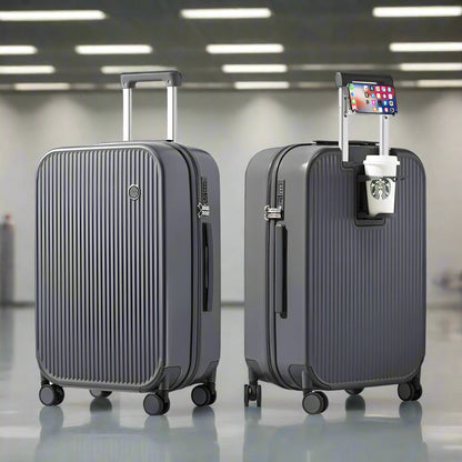 valise de voyage à roulettes avec roues tournantes, 20 ", 24", 26 " gris