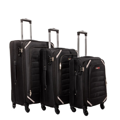 Valise de voyage de 18/20/24 pouces avec roues expresses. Ensemble de bagages en tissu robuste, lot de 3 pcs