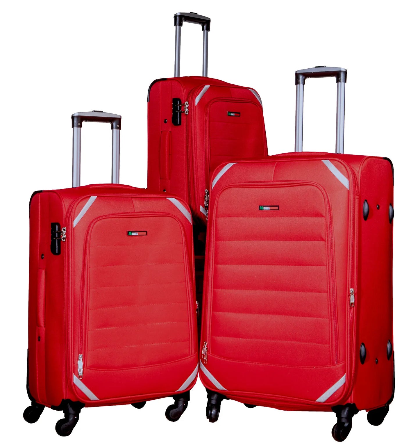 Valise de voyage de 18/20/24 pouces avec roues expresses. Ensemble de bagages en tissu robuste, lot de 3 pcs